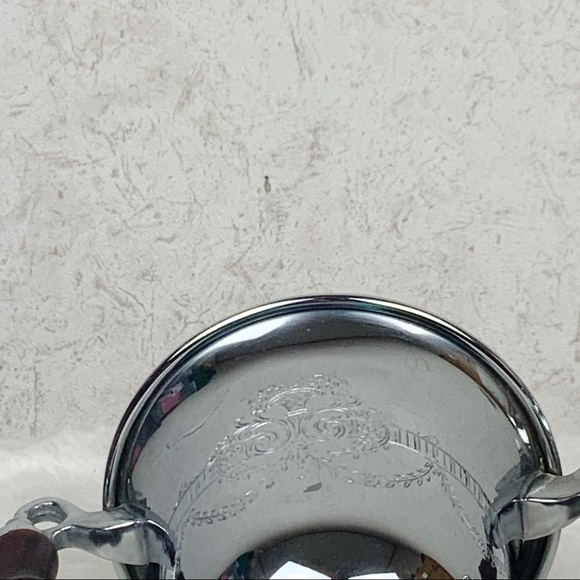 Vintage Faberware silver sugar bowl and creamer wood handles - Picture 6 of 8